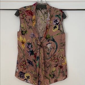 Gucci Floral Bow Silk Top